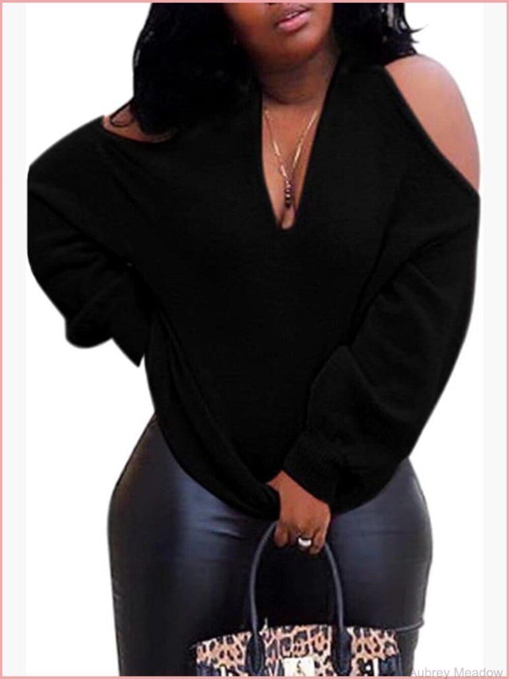 Multi Way Halter Neck Cold Shoulder Knit Pullover Sweater